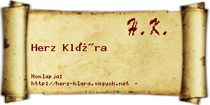Herz Klára névjegykártya