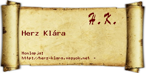 Herz Klára névjegykártya